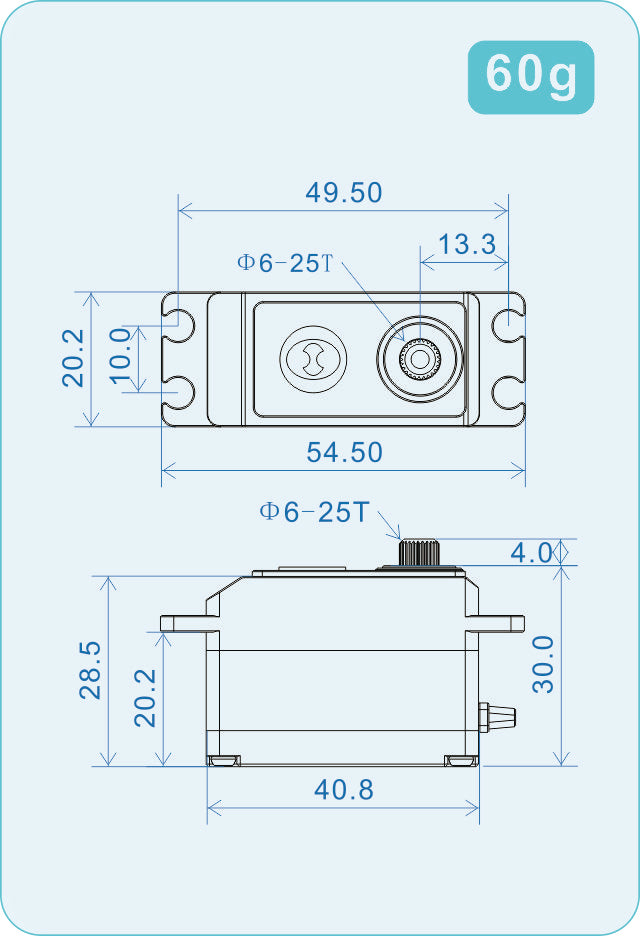 THETA Razor-DH1 NFC HV Low Profile Brushless Servo (Surface)